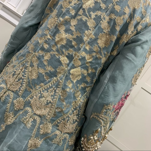 Pakistani Indian Fancy Heavy Work Peshwas Anarkali Lehenga Shalwar Kameez - Picture 16 of 16